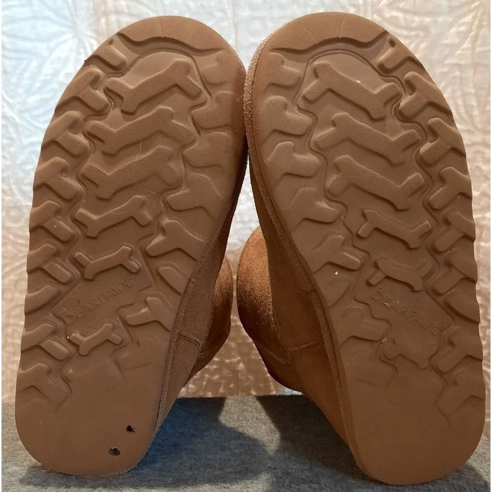 Bearpaw Elle Youth Boots 4 Brown Suede Wool Outdoor Winter Comfort Classic